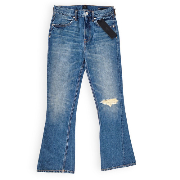 NWT EDWIN Averi Pretender Distressed Flare Jeans Size 26 Vintage Wash Denim USA - Picture 2 of 6